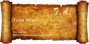 Tuza Alex névjegykártya